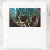 Ontvlambare schedel rechthoekige sticker (Tas)