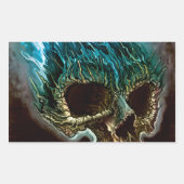 Ontvlambare schedel rechthoekige sticker (Voorkant)