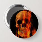 Ontvlambare schedel ronde button 4,0 cm (Voorkant /achterkant)