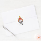 Ontvlambare schedel ronde sticker (Envelop)