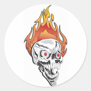 Ontvlambare schedel ronde sticker