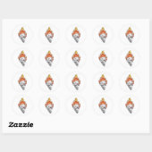 Ontvlambare schedel ronde sticker (Vel)