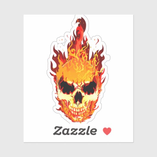 Ontvlambare schedel sticker (Vel)
