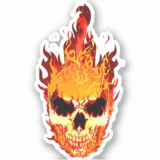 Ontvlambare schedel sticker (Voorkant)