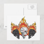 Ontvlambare schedels briefkaart (Voorkant / Achterkant)