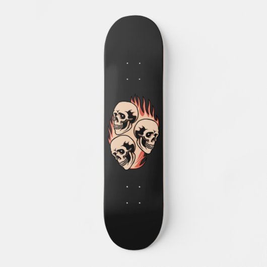Ontvlambare schedels op Fire gothic Trendy Cool Bl Persoonlijk Skateboard (Voorkant)