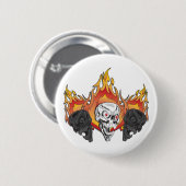 Ontvlambare schedels ronde button 5,7 cm (Voorkant /achterkant)
