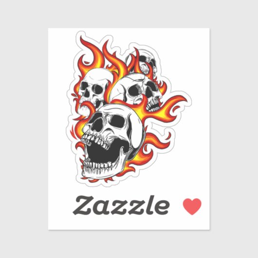 Ontvlambare schedels sticker (Vel)