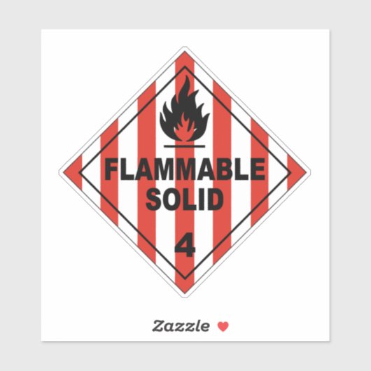 Ontvlambare vaste stoffen 4 Etiket Sticker (Vel)