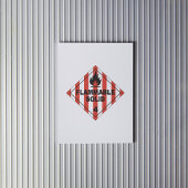 Ontvlambare vaste stoffen 4 Etiket Sticker