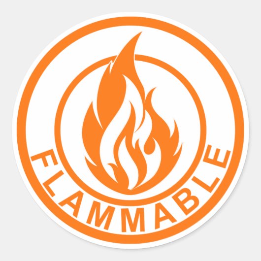 Ontvlambare vlam vuurcirkel sticker sinaasappel (Voorkant)