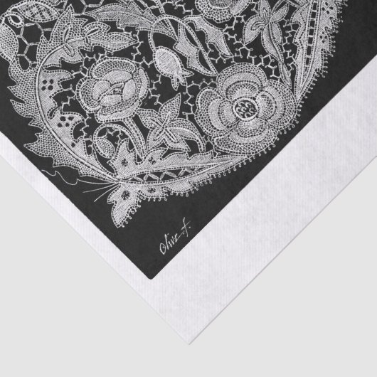 Ontvlechting van vlakke kant tissuepapier (Detail)