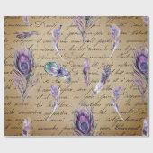  ontvlechting vogelveer efemera cadeaupapier (Vlak)