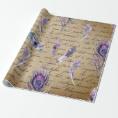  ontvlechting vogelveer efemera cadeaupapier (Uitgerold)