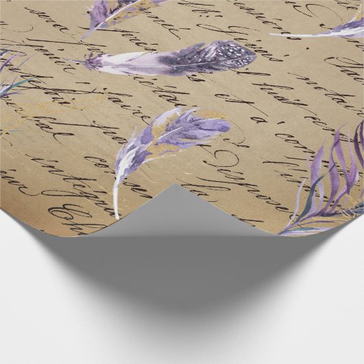  ontvlechting vogelveer efemera cadeaupapier (Hoek)