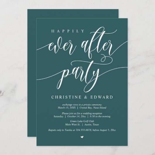 Ontvlieding, Happily Ever After Feest, Smaragdgroe Kaart (Voorkant / Achterkant)