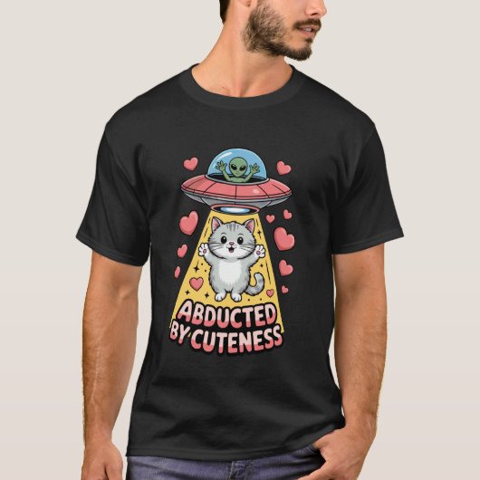 Ontvoerd door Mop Alien Kat Humor T-shirt (Voorkant)