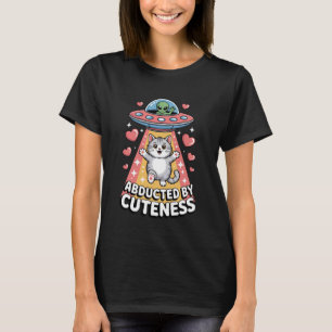 Ontvoerd door Mop Alien Kat Humor UFO Kitten T-shirt