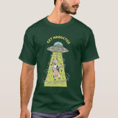 Ontvoerd grappig buitenaards Koe UFO-ontwerp T-shirt (Voorkant)