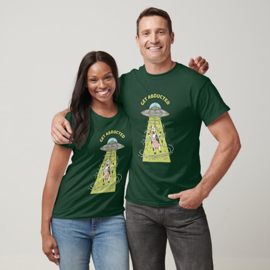 Ontvoerd grappig buitenaards Koe UFO-ontwerp T-shirt (Unisex)