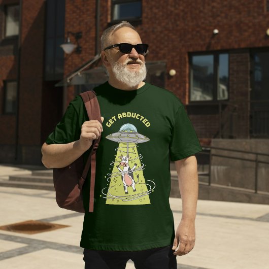 Ontvoerd grappig buitenaards Koe UFO-ontwerp T-shirt