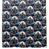 Ontvoerd huis douchegordijn (Voorkant)