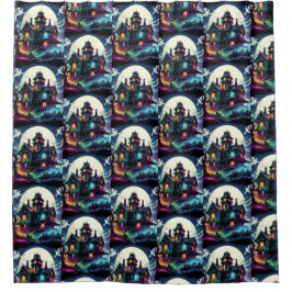 Ontvoerd huis douchegordijn