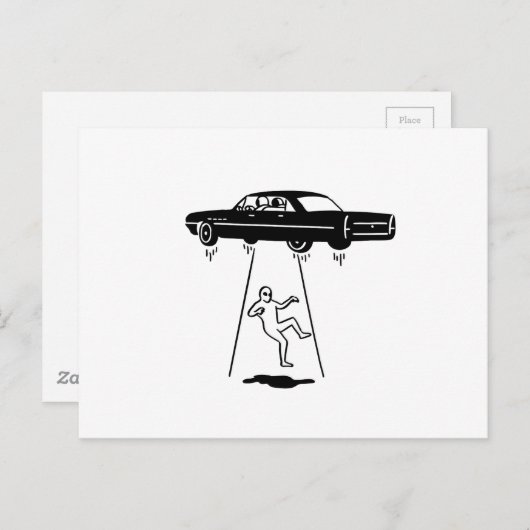 ontvoering van buitenaardse auto ' s briefkaart (Voorkant / Achterkant)