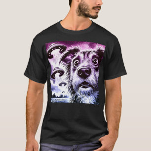 Ontvoering van een ufo-hond – Alien Encounter T-shirt