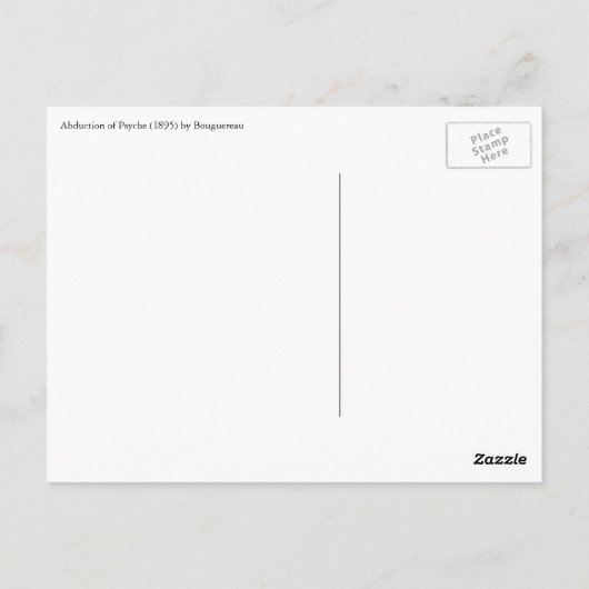 Ontvoering van Psyche door Bouguereau (alias Ravis Briefkaart (Achterkant)