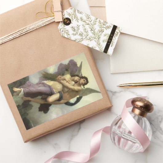 Ontvoering van Psyche door Bouguereau (alias Ravis Rechthoekige Sticker (Geschenken)