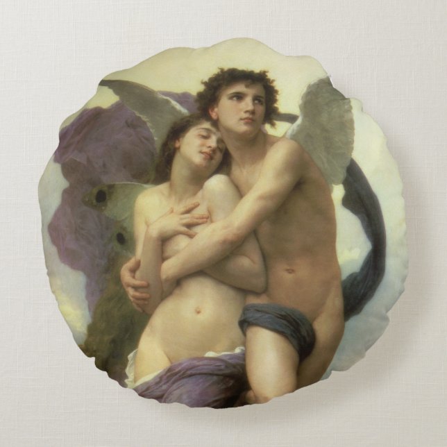 Ontvoering van Psyche door Bouguereau (alias Ravis Rond Kussen (Achterkant)