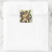 Ontvoering van Psyche door Bouguereau (alias Ravis Vierkante Sticker (Tas)