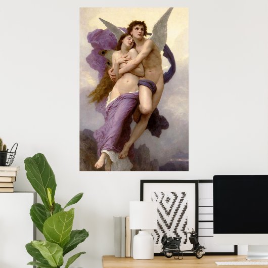 Ontvoering van Psyche door Bouguereau Poster (Thuiskantoor)
