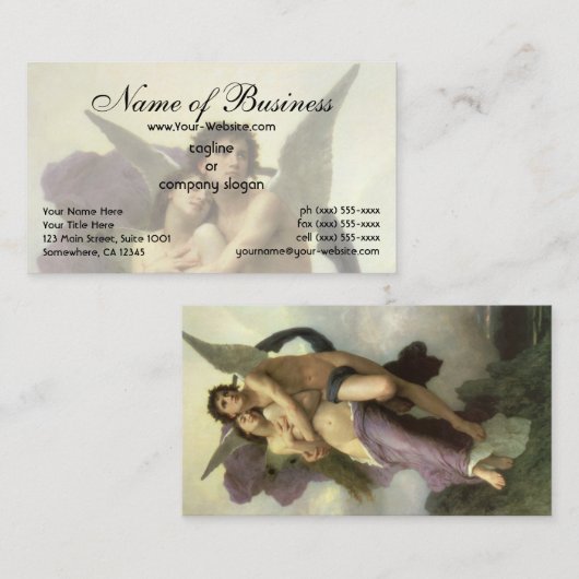 Ontvoering van Psyche door Bouguereau Visitekaartje (Voorkant / Achterkant)