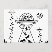 Ontvoering van zwarte en witte buitenaardse wezens briefkaart (Voorkant)