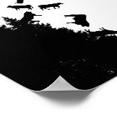 Ontvoering van zwarte en witte buitenaardse wezens poster (Hoek)