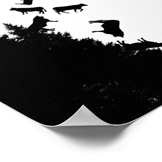 Ontvoering van zwarte en witte buitenaardse wezens poster (Hoek)