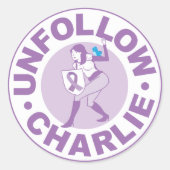 Ontvolg Charlie Ronde Sticker (Voorkant)