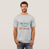 Ontvouw je universum T-shirt (Voorkant volledig)