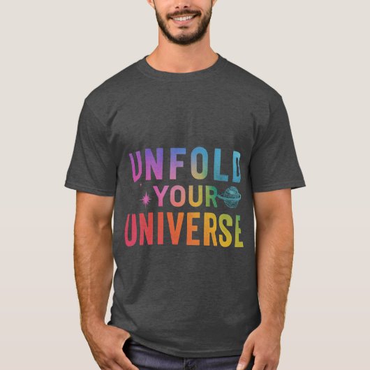 ontvouwen_ je_ universum_T-Shirt T-shirt (Voorkant)