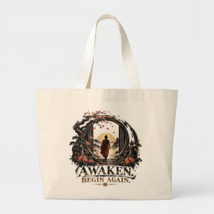 Ontwaak Begin opnieuw Dhammapada Grote Tote Bag