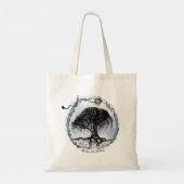 Ontwaak de Godin op Paarse Tote Bag (Achterkant)