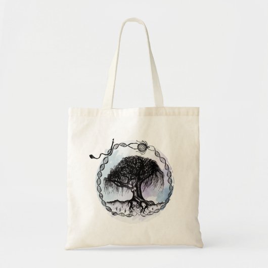 Ontwaak de Godin op Paarse Tote Bag (Voorkant)