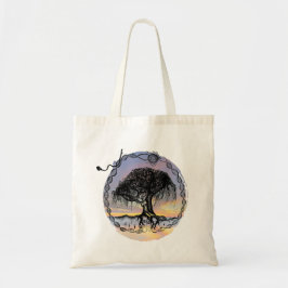Ontwaak de Godinnenboom bij zonsondergang Tote Bag