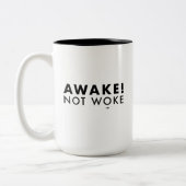 Ontwaak! Mok met twee tonen van Not Woke™ LOGO (Links)