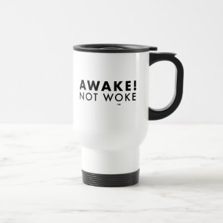 Ontwaak! Not Woke™ LOGO White Travel Mug Reisbeker
