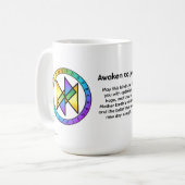 Ontwaak tot vreugde! Bind Rune 15 oz mok (Voorkant links)