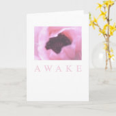 Ontwaakt Kaart: Pink Poppy Kaart (Gele Bloem)