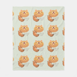 Ontwaakt Oranje kat Fleece Deken